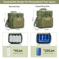 thumbnail image 2 of Holuxer Large Lunch Boxes for Men/Adults, Expandable Double-Deck Insulated Lunch Bag with Shoulder Strap, Soft Leakproof Cooler Bags for Work Outdoor Picnic Trips, 20 Can/16L, Green, Mesh, 2 of 8