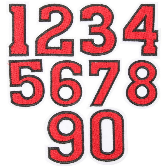 PTOOTP Red Number Iron-On Patches for Clothes, Hats, Bags - Multi-Purpose, & Easy to Apply Accessories
