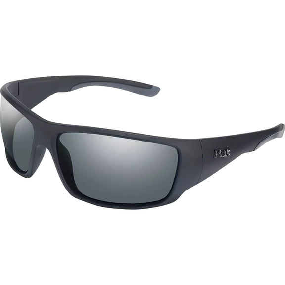 Huk Men's Spearpoint Polarized Sunglasses Matte Black Frame Gray Lens
