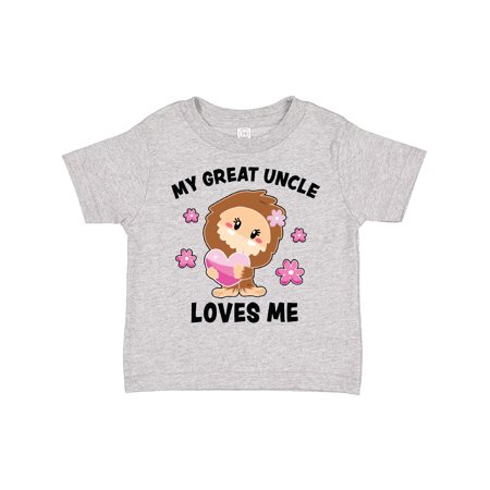 

Inktastic My Great Uncle Loves Me with Bigfoot Gift Toddler Toddler Girl T-Shirt