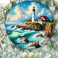 thumbnail image 6 of HELLOYOUNG Vintage Lighthouse Tin Metal Plaque 8x8 Inch Round Rustic Ocean View Wall Decor for Home Office Mother’s Day Gift, 6 of 6