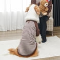 thumbnail image 6 of NovaStitch Fleece Dog T-Shirt Striped Short Sleeves Pet Sweatshirt Soft Dog Shirts Lightweight Stretchy Dogs Clothes for Medium Dogs Coffee S, 6 of 6