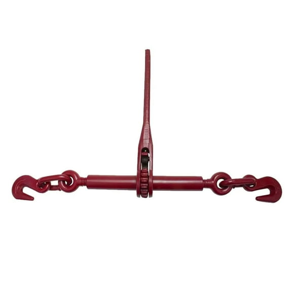5/16"-3/8" Heavy Duty Ratchet Lever Load Binder w/ Grab Hooks 5,400 Lbs Working Load Limit | Tie Down Hauling Chain Binders for Flatbed Truck Trailer