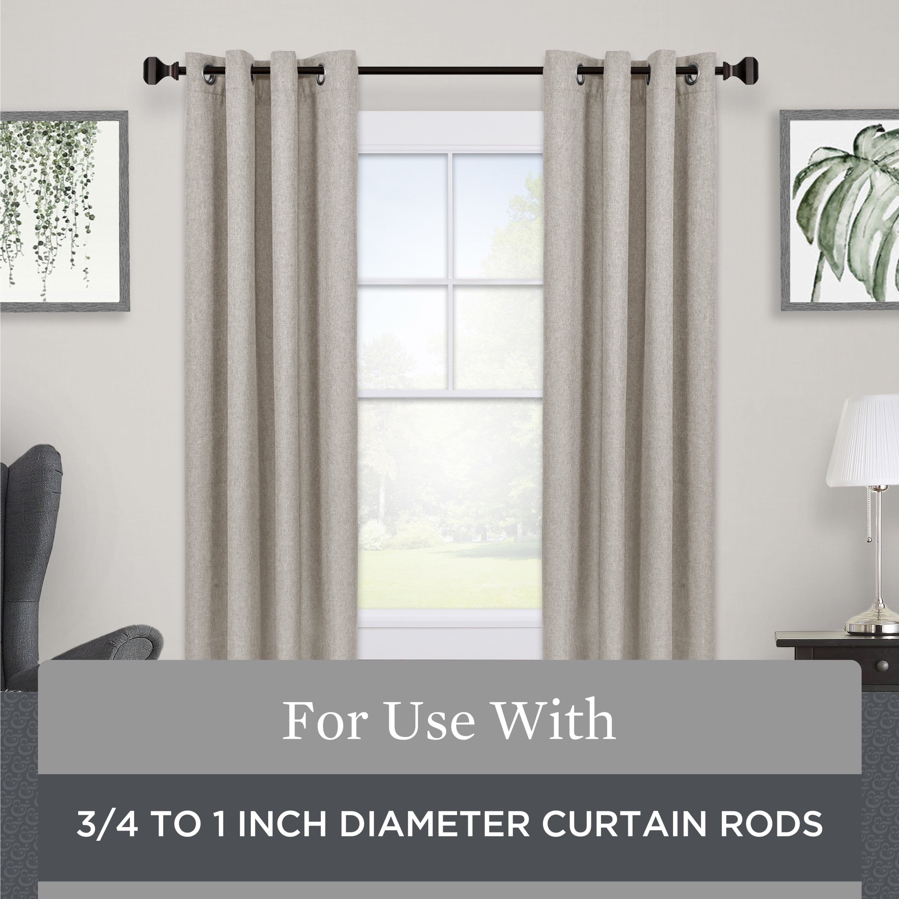 Better Homes & Gardens Metal Adjustable Curtain Rod Brackets in Bronze, 3/4 to 1 Inch Diameter