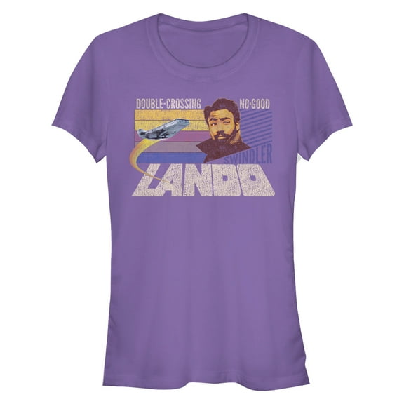 Junior's Solo: A Star Wars Story Double-Crossing Lando Graphic Tee Purple 2X Large