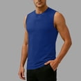 thumbnail image 6 of Jinhomg Men's Sleeveless Tank Top Round Neck Casual Muscle Vest Tee Soft Stretch Breathable Summer Tank Undershirt for Men Blue,S, 6 of 7