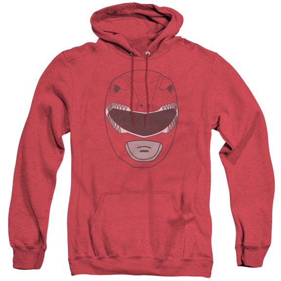 Power Rangers Red Ranger Mask Adult Heather Hoodie Sweatshirt Red