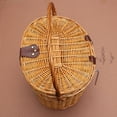 thumbnail image 4 of Bike Storage Basket Wicker Woven Vintage Design Bicycle Front Handlebar Adjustable Basket Container, 4 of 10