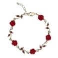 thumbnail image 1 of Pulsera de flor de rosa roja Rose Bangle Ajustable Pulsera de cadena Regalo romántico, 1 of 3