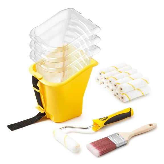 Voomey 18 Pcs Handheld Paint Cup Kit 4 Inch with Magnetic Brush Holder Paint Brush Set