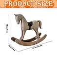 thumbnail image 3 of Handmade Vintage Old Collectible Statue Wooden Rocking Horse Figurines Decorative Ornaments Craft Sculpture for Office & Home Room Desktop Christmas Birthday New Year Gift, 3 of 6