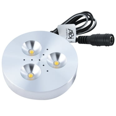 ABI 3W LED Puck Light for Under Cabinet, Bookshelf, and Showcase Lighting, 240lm, Warm White 2800K, 25W Halogen Equivalent