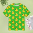 thumbnail image 4 of Duck Pattern Green Background Women's T-Shirt Short Sleeve T Shirts Tops Tee Ladies Loose T, 4 of 6