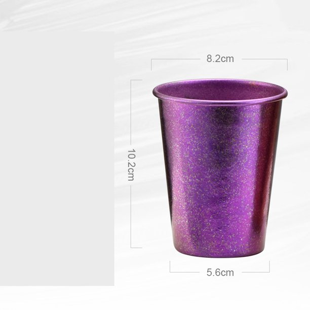 Taza de agua de titanio puro de una sola capa de aspecto alto de 380ML, taza de cerveza al aire libre, taza de salud anticaída portátil for el hogar y la Oficina