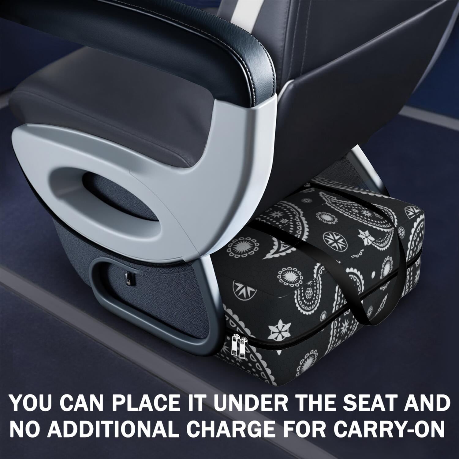 For Spirit Airlines Personal Item Bag 18x14x8 Inch, Floral Paisely Weekender Travel Bag, Foldable Travel Duffel Bag Underseat Carry on Bag with Luggage Sleeve for Women and Men 30L