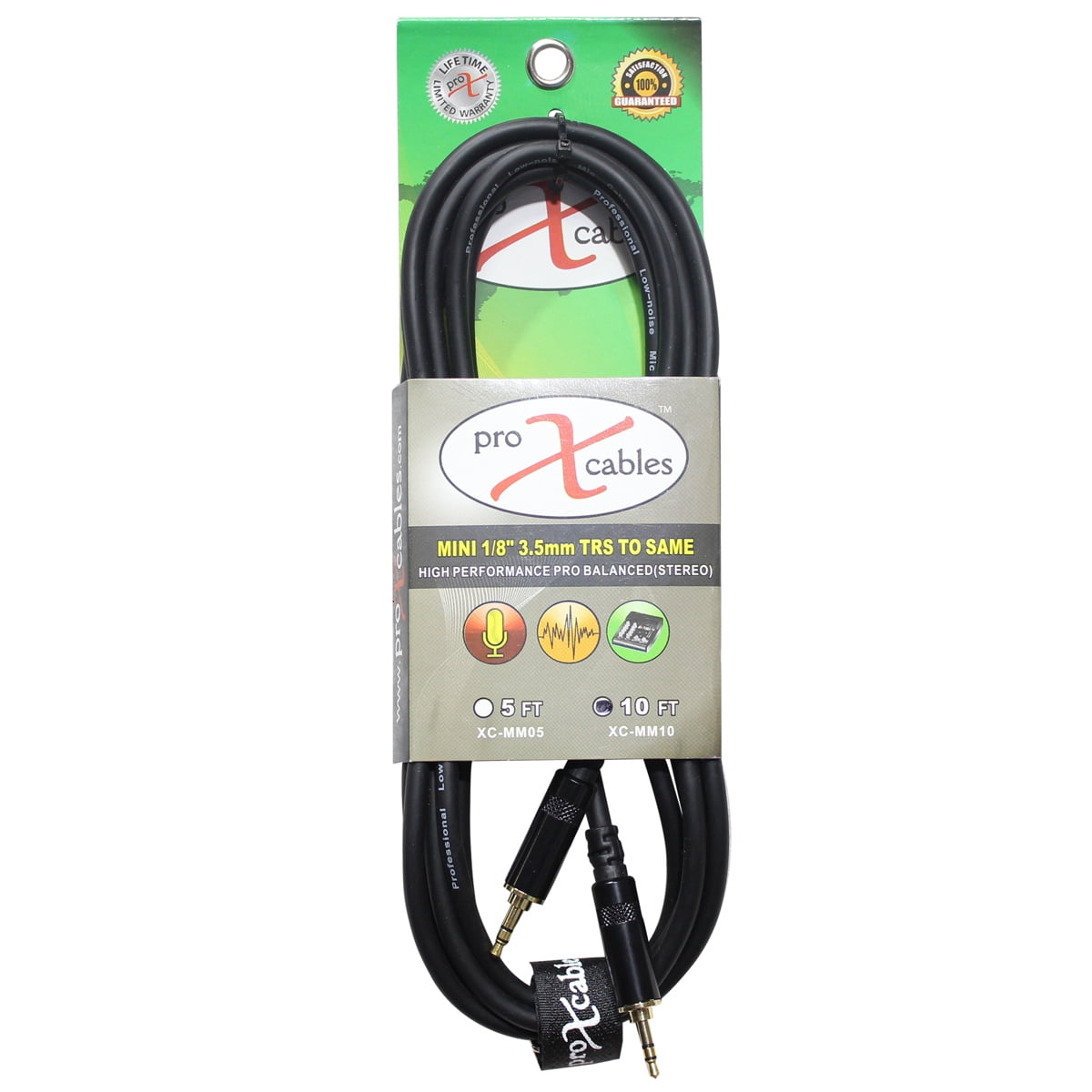 ProX XC-MM10 10' 1/8" (3.5mm) TRS-M Mini to 1/8" (3.5mm) TRS-M Mini Balanced High Performance Audio Cable