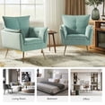 thumbnail image 6 of Tina's Home Classic Accent Chair Tufted Cushion Velvet Armchair Home Living Room Adult Sage, 6 of 7