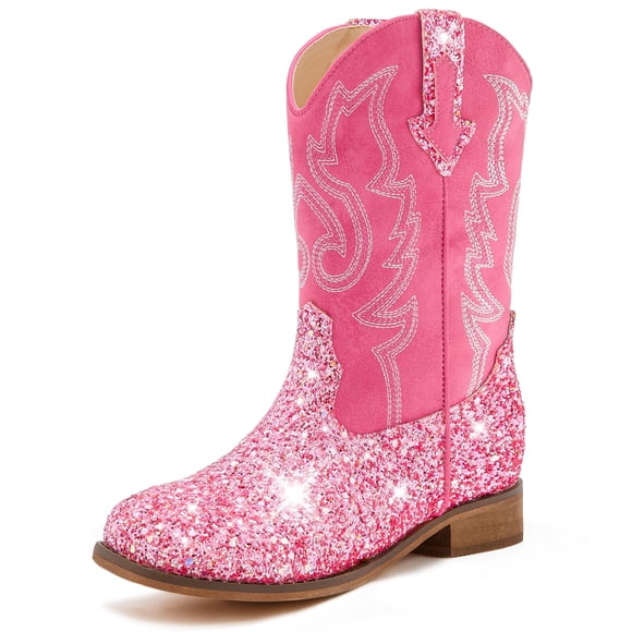 Botas Cowgirl Motasha Glitter para niñas rosas talla 11