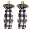 thumbnail image 1 of Christmas Wine Bottle Cover, Wine Bottle Plaid Sweater Design Decorations Compatible With Xm, 1 of 5