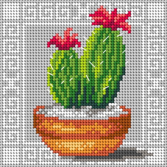 Needlepoint canvas for halfstitch without yarn Succulent 3401D