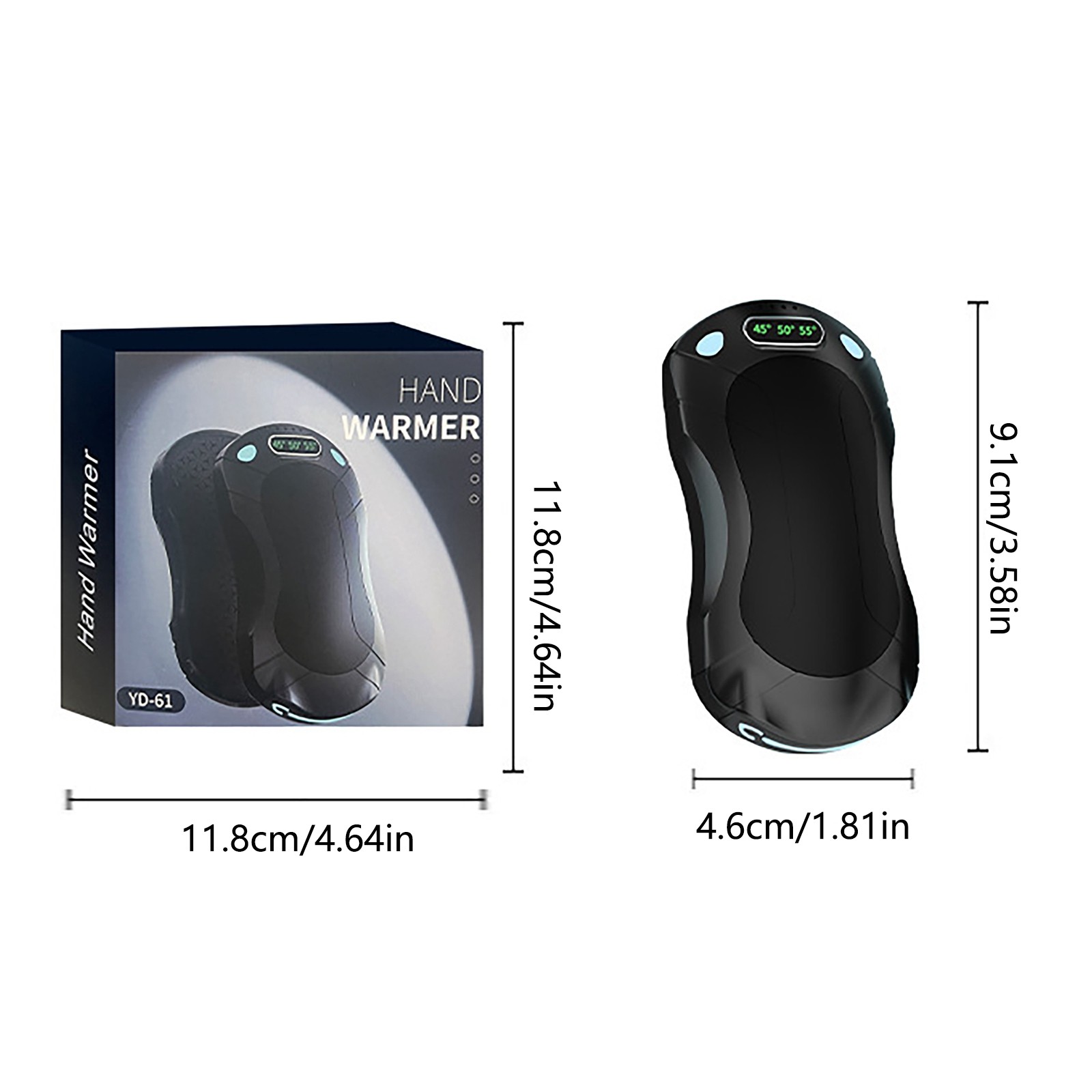 Mini Hand Warmer USB Rechargeable Split Heating Pouch Long Lasting Portable Personal Warmer for Winter Outdoor Activities