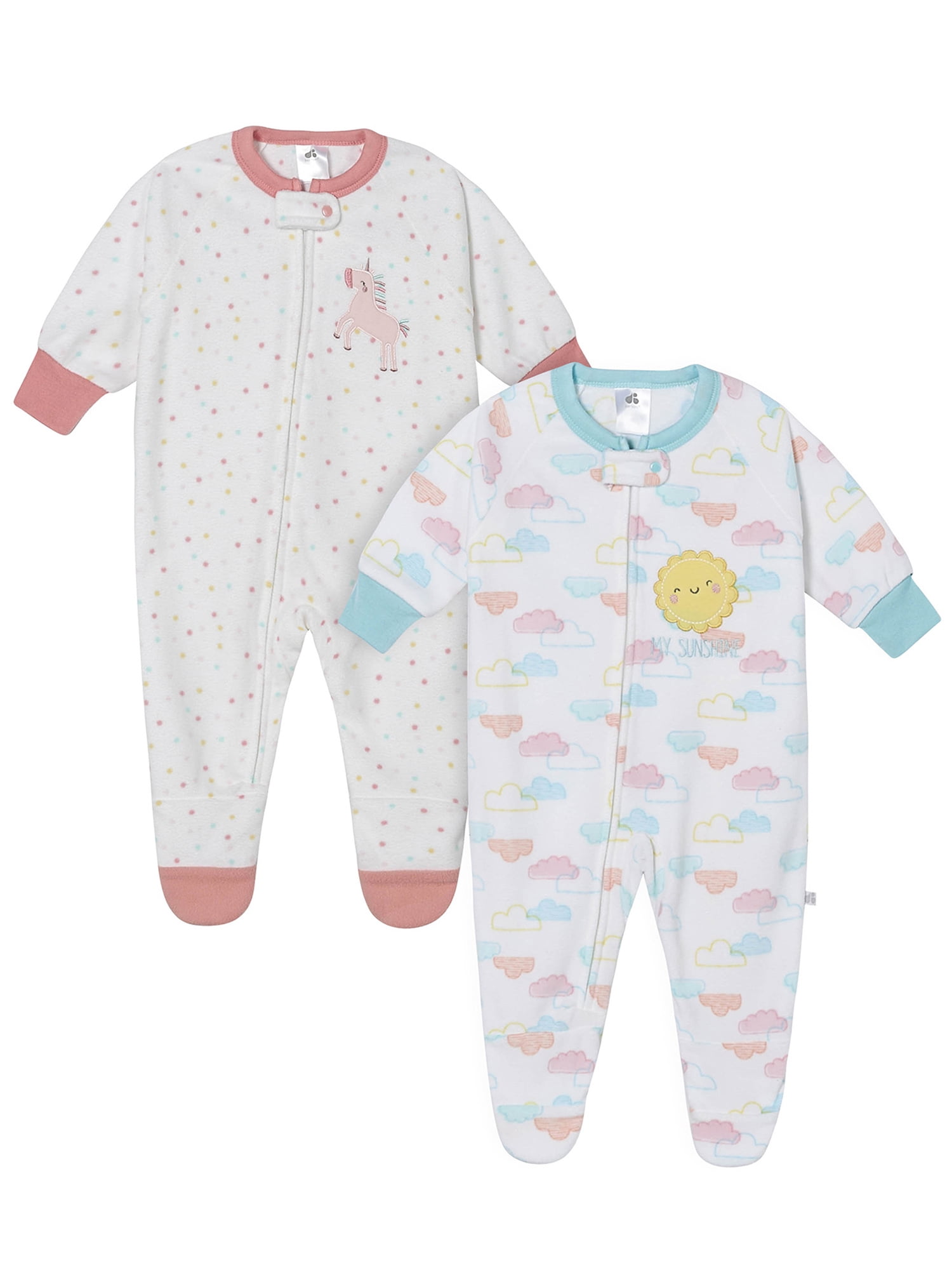 Just Born Just Born® Organic Baby Girls Blanket Sleepers 2Pack