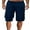 Navy Blue, variant on Men Sports Casual Shorts, Elastic Waist Solid Color Pockets Loose Straight Short Pants