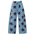 thumbnail image 5 of Levmjia Women's Star Print Wide Leg Pants High Waisted Casual Loose Fit Pants with Pockets Drawstring Elastic Waist Sweatpants for Women, 5 of 9