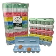 Cackle Hatchery Foam Egg Cartons for Chicken Eggs Holds 1 Dozen Eggs (Assorted Colors, 50 Pack)