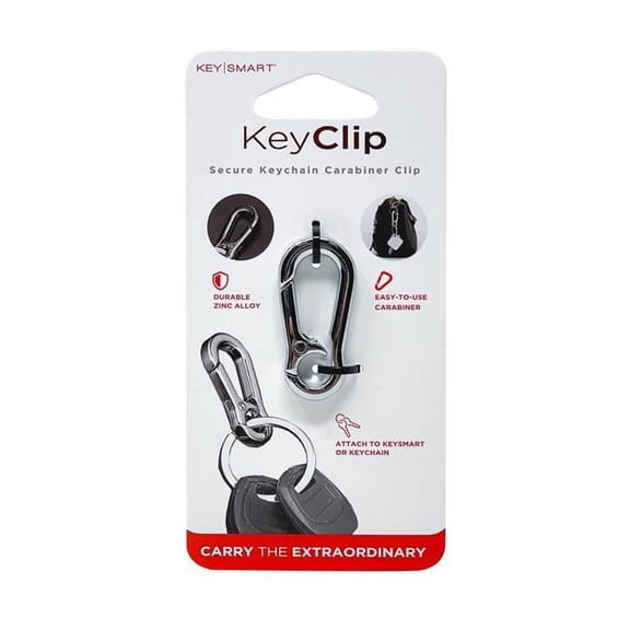 Key Smart 5039907 Clip Stainless Steel Carabiner Key Chain, Silver