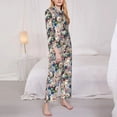 thumbnail image 3 of Picia Colorful Flowers Pattern Women’s Long-Sleeve Sleepwear Set - Soft 2-Piece Loungewear with Pockets, Comfy PJs for Relaxing Nights-Medium, 3 of 7