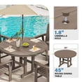 thumbnail image 4 of Serwall Outdoor 5-Piece Round Dining Set, HDPE All Weather Patio Dining Set for 4, 45" Round Dining Table and 4 Adirondack Dining Chairs, Coffee, 4 of 7