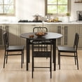 thumbnail image 2 of Costway 5-Piece Round Dining Table Set, Space-saving Dinette Table Set with Storage Shelf Gray + Black, 2 of 10