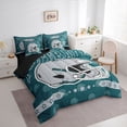 thumbnail image 3 of jejeloiu Rugby Game Lover 7-Piece Twin Bedding Sets,Gray Sport Helmet Bedding Comforter Set For Football Gamer Reversible, 3 of 8