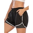 thumbnail image 3 of Women's 2 in 1 Running Shorts Workout Athletic Gym Yoga Shorts with Pockets, 3 of 8