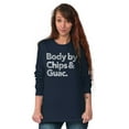 thumbnail image 4 of Body By Chips Guacamole Funny Saying Plus Size Long Sleeve Graphic Tee Shirt Brisco Brands 3X, 4 of 5