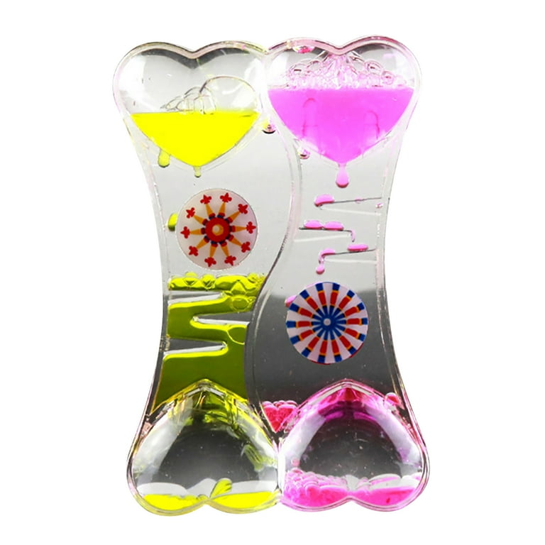Leadrop Double Heart Liquid Motion Bubble Drip Oil Hourglass