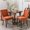 Orange, variant on Solid Wood Leg Gray Fabric Side Chair, 2-Piece Set / Comfortable for Long Meals
