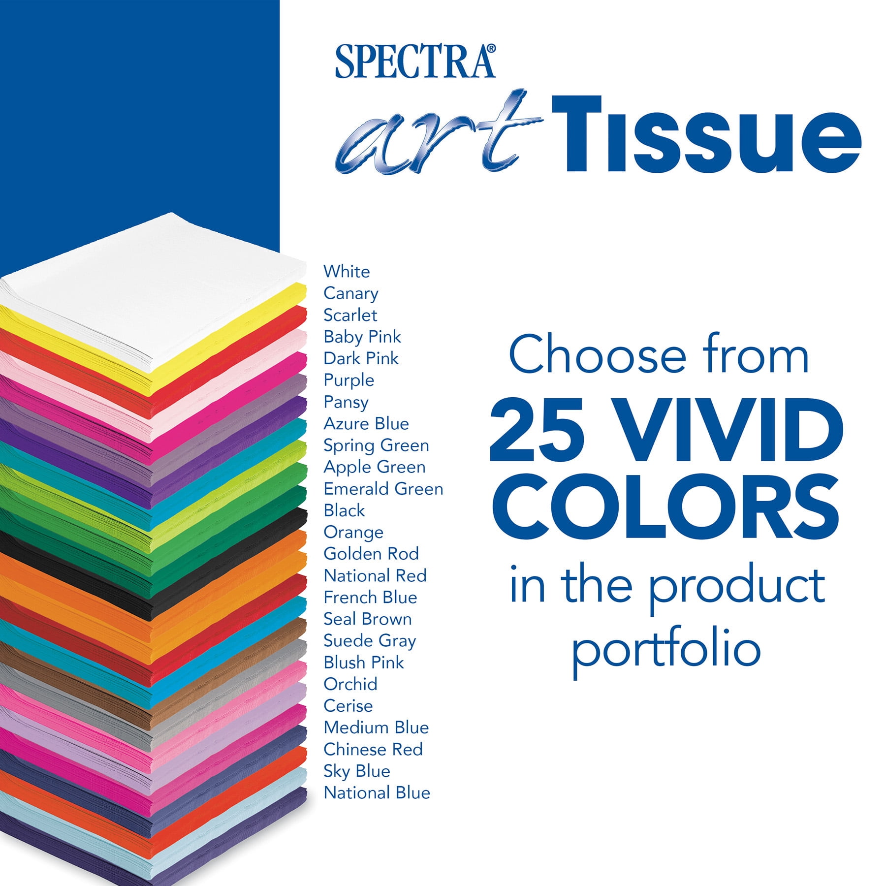Spectra Deluxe Bleeding Art Tissue, Scarlet, 20" x 30", 480 Sheets
