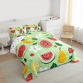 thumbnail image 4 of Manfei Teens Fruit Strawberry Bedding Comforter Set, Pear Watermelon Cartoon Twin Comforter Sets, Cute Flower Plant Reversible Bedding Set, Microfiber Bedroom Decor, 2pcs, 4 of 9