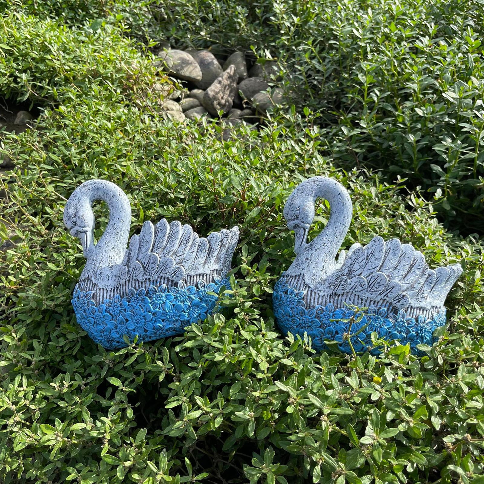Zxpjkyu Loviver Swan Flowerpot Plant Pot Flower Pot Garden Decoration Outdoor 20x14x19cm