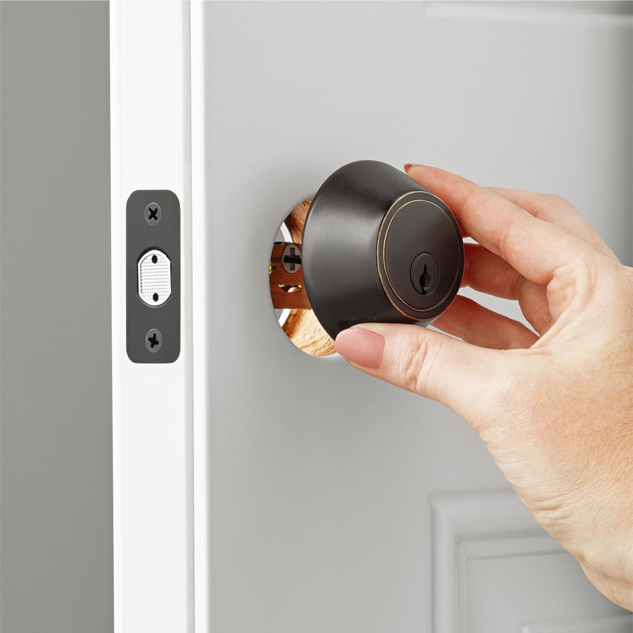 Hyper Tough Keyed Entry Ball Doorknob Lock and Single Cylinder Deadbolt Oil Rubbed Bronze Finish Combo Pack