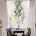 thumbnail image 3 of Sage Green Leaves Tie Up Curtains for Windows, Adjustable Balloon Window Shades, Summer Botanical Retro Art Wooden Kitchen Window Treatments Farmhouse Short Curtains with Rod Pocket 42"x45", 3 of 8