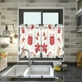 thumbnail image 4 of Yayeee Kitchen Curtains Tier Pair Light Filtering 27"x24" Rod Pocket Short Cafe Window Panel, Red Christmas Gift Pattern, 4 of 7