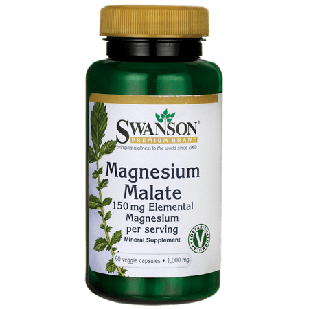 Swanson Magnesium Malate (150 mg Elemental) 1,000 mg 60 Veg Caps