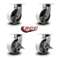 thumbnail image 2 of 8 Inch Heavy Duty Semi Steel Cast Iron Wheel Swivel Caster Set with 2 Brakes, 2 of 2