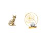 thumbnail image 1 of Figura Decorativa De Hierro Con Forma De Gato Y Hoja, Ideal Para Chimenea, Estantería, Escritorio, Dormitorio O Como Regalo., 1 of 8