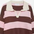thumbnail image 3 of Wowcloth Woman's Casual Sweater, Striped with Turn-Down Collar, Pullover Long Sleeve for Daily Wear, 3 of 8