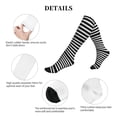 thumbnail image 5 of Rateoe Black And White Stripes Compression Socks for Women and Men 20-30mmHg-Circulation Support Socks Knee High Nurse Pregnant Running Medical and Travel Athletic, 5 of 7