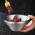 thumbnail image 3 of YAOMOBB Rice Bowl Double Layer Stainless Steel Ramen Noodle Bowl Anti scald Food Grade Tableware with Hammer Pattern Perfect for Rice Salad Soup and Snacks, 3 of 6